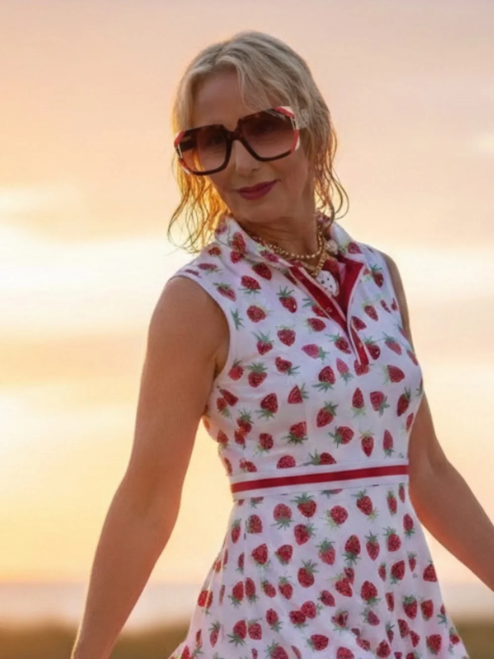 Emilio Pucci Oversized Tortoiseshell Sunglasses with Red Accents